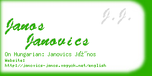 janos janovics business card